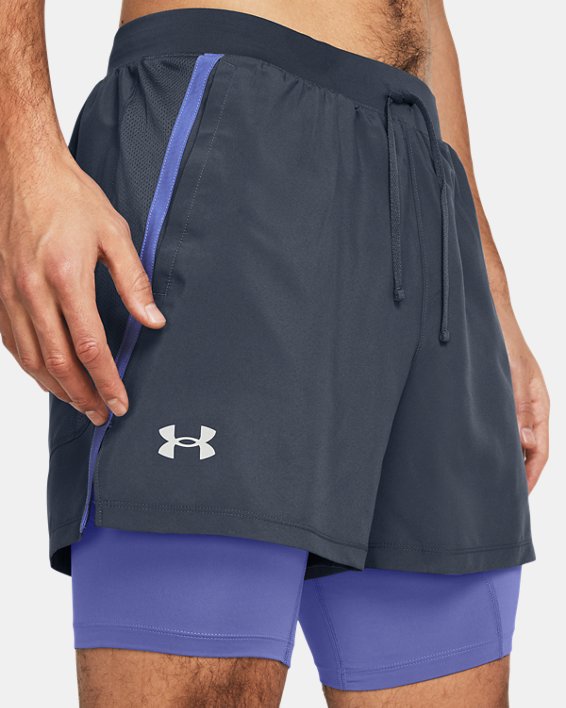 Men's UA Launch 2-in-1 5" Shorts, Gray, pdpMainDesktop image number 3
